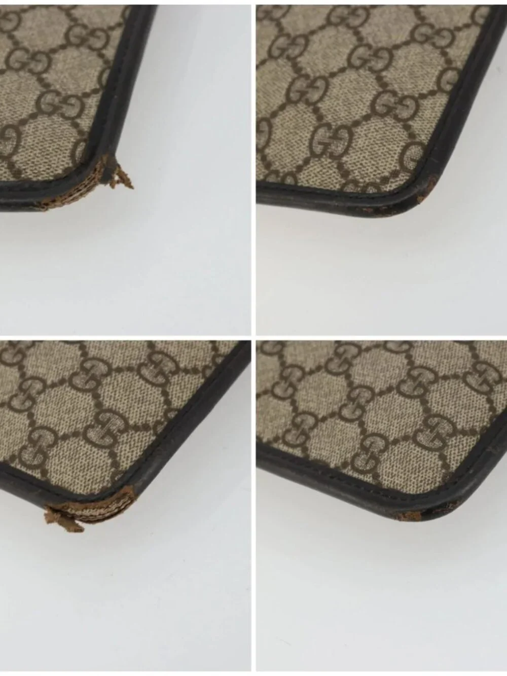 GUCCI GG Canvas Shoulder Bag PVC Beige Silver 27639 Auth yk20236